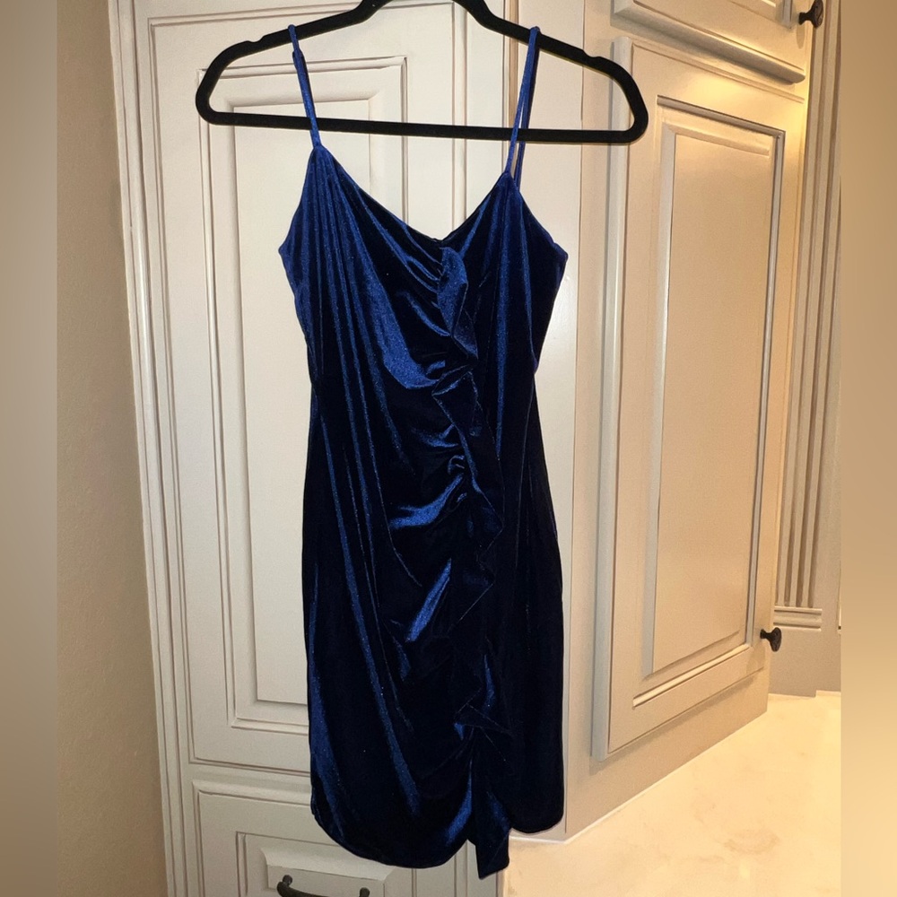 Elegant Blue Velvet Dress by Devlin